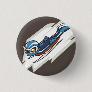 Winter Sports Skeleton Flair Pinback 3 Cm Round Badge