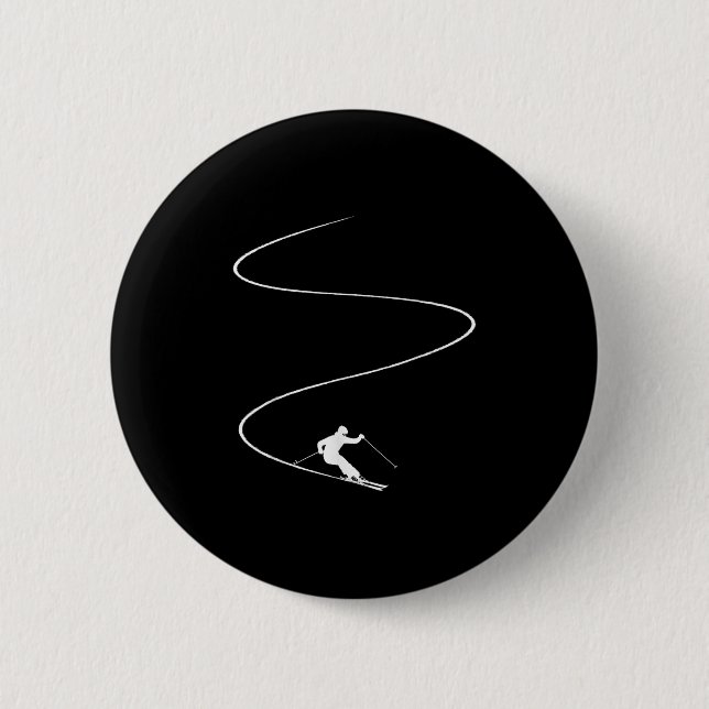 Winter Sports Ski Holidays - Ski Slope Skiing Skie 6 Cm Round Badge (Front)