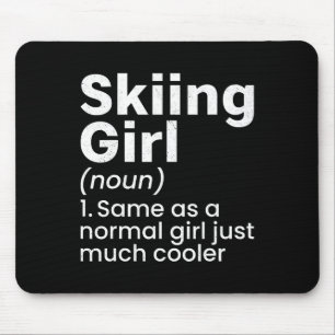 Winter Sports Skiing Girls Funny Definition Player Mouse Mat