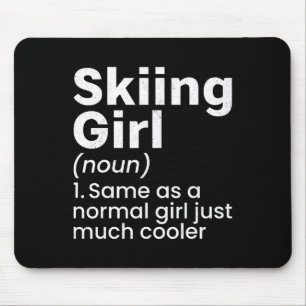 Winter Sports Skiing Girls Funny Definition Player Mouse Mat