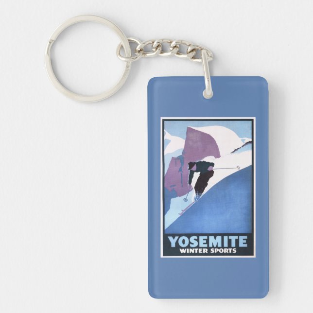 Winter Sports Skiing Promotional Poster Key Ring (Front)