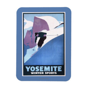 Winter Sports Skiing Promotional Poster Magnet