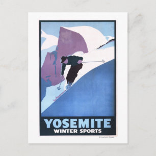 Winter Sports Skiing Promotional Poster Postcard
