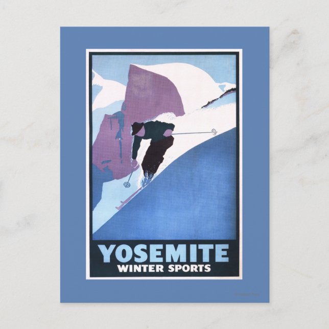 Winter Sports Skiing Promotional Poster Postcard (Front)