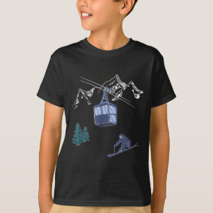 Winter Sports Skiing Snow Scene Vintage Ski Resort T-Shirt