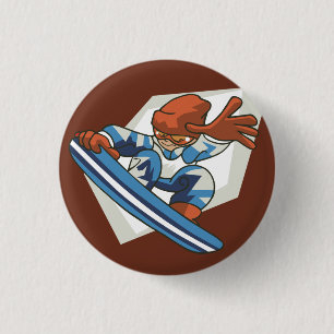Winter Sports Snowboarder Flair Button