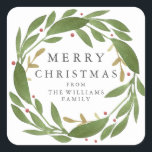 Winter Sprigs Christmas Sticker<br><div class="desc">Winter Sprigs Christmas sticker. Customisable. Part of a collection</div>