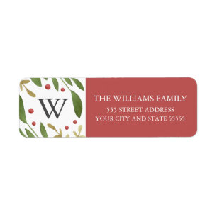 Winter Sprigs Return Address Label