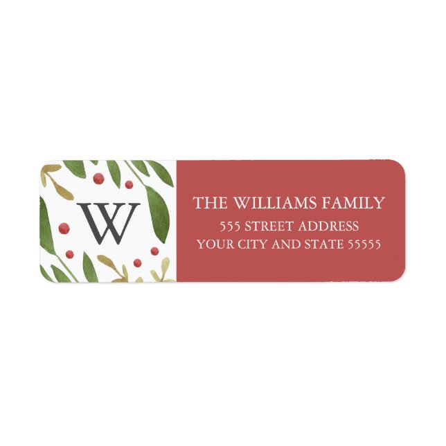 Winter Sprigs Return Address Label (Front)