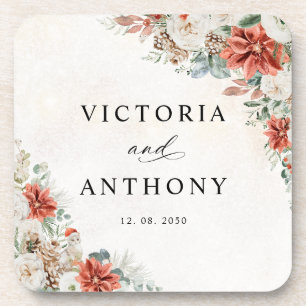 Winter Square Wedding Coaster