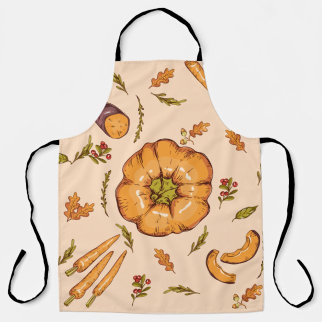 Winter Squash, Assorted Vegetables,pumpkin pattern Apron (Front)