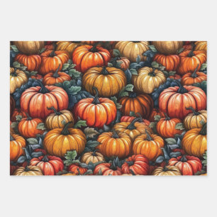Winter Squash Pumpkins Wrapping Paper Sheet
