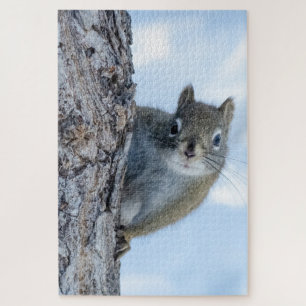 Winter Squirrel, Brown Animal, Canadian Photograph Jigsaw Puzzle