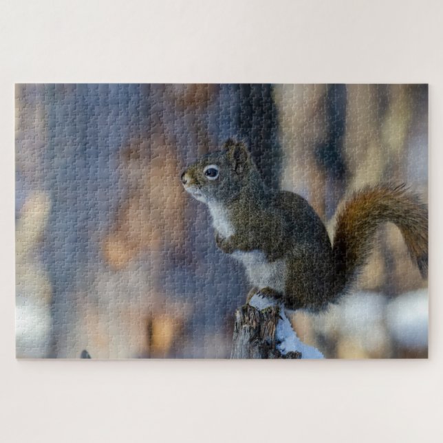 Winter Squirrel, Brown Animal, Canadian Photograph Jigsaw Puzzle (Horizontal)
