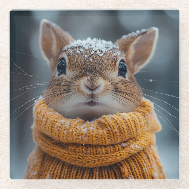 Winter Squirrel Coaster (Front)