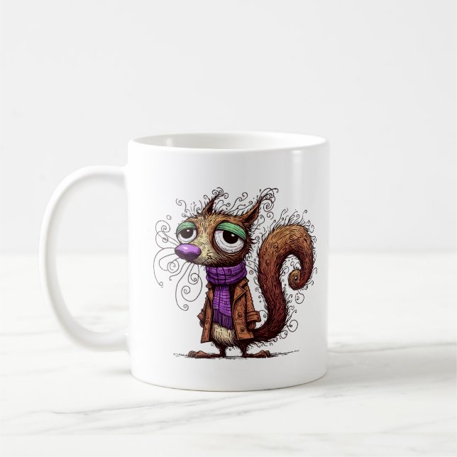 Winter Squirrel Coffee Mug (Left)