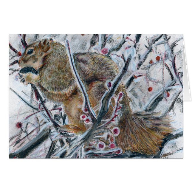 Winter Squirrel in Tree (Front Horizontal)