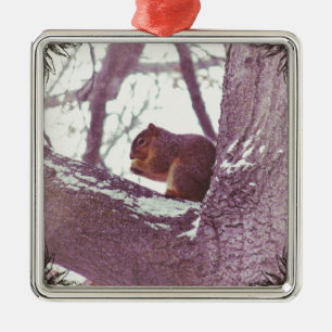 Winter squirrel metal tree decoration