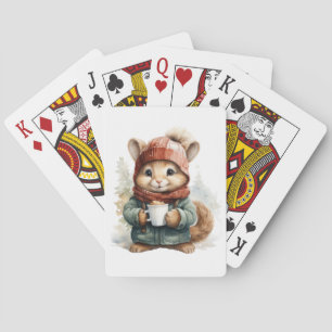Winter Squirrel Playing Cards