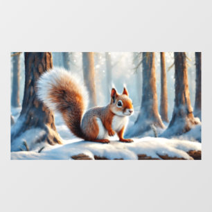 Winter Squirrel Window Cling