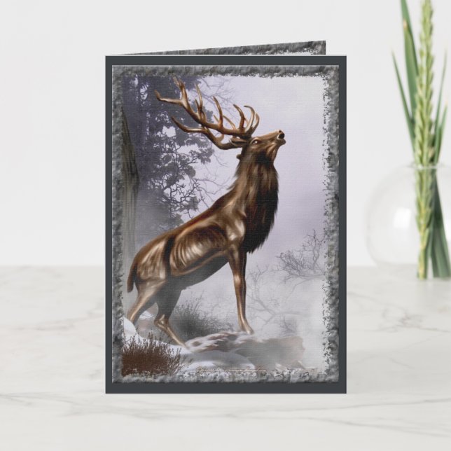 Winter Stag Card (Front)
