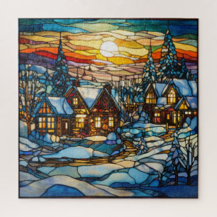 Winter Stained Glass Puzzle