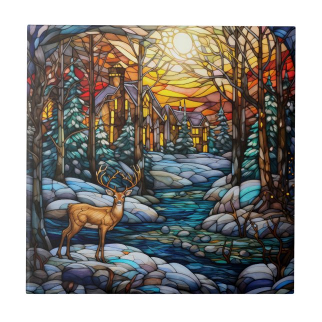 Winter Stained Glass Tile (Front)