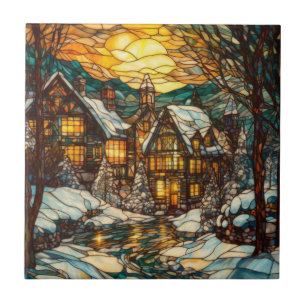 Winter Stained Glass Tile