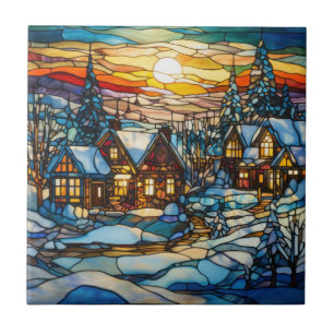 Winter Stained Glass Tile