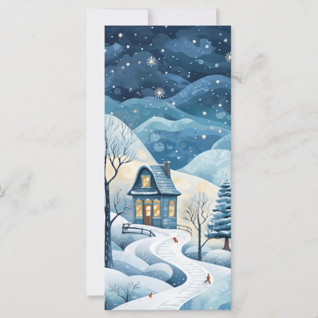 Winter starry night greeting card (Front)
