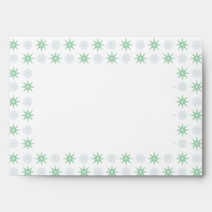 Winter Stars and Snowflake Pattern White Envelope