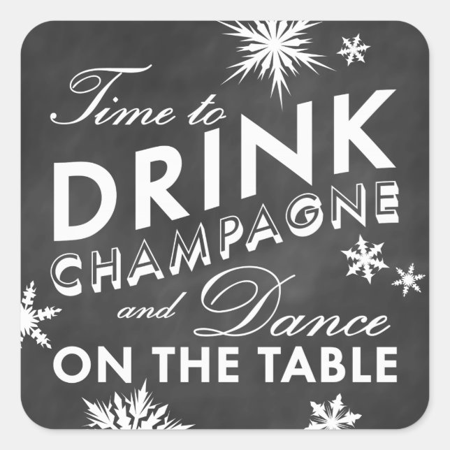 Winter Sticker Time to Drink Champagne (Front)