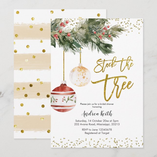 Winter Stock The Tree Bridal Shower Invitation (Front/Back)