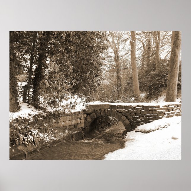 Winter Stone Bridge Poster (Front)