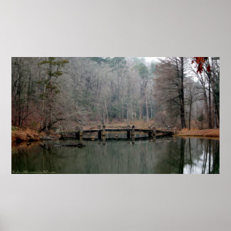 Winter Stone Bridge Ricks Fordyce Pond Poster