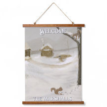 Winter Storm Personalise Wood Topped Wall Tapestry