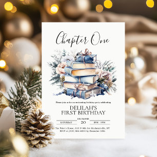 Winter Storybook First Birthday Chapter One Invitation