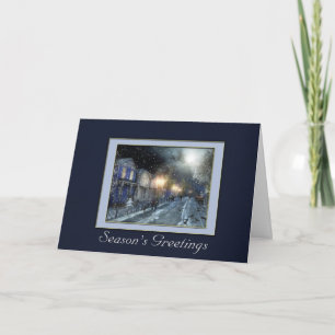 Winter Street Scene Holiday Greeting