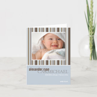 Winter Stripes Blue • Baby Announcement