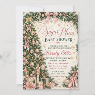 Winter Sugar Plum Baby Shower Invitation
