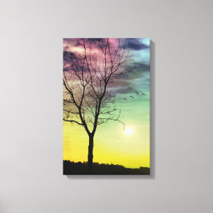 WINTER SUN AND TREE CANVAS PRINT
