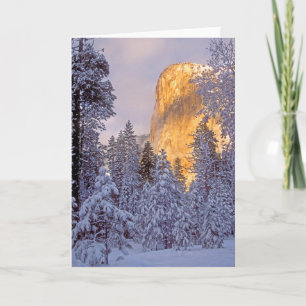 Winter Sunlight on El Capitan at Yosemite Holiday Card