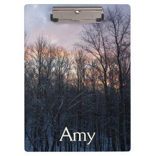 Winter Sunrise I Pastel Nature Landscape Clipboard