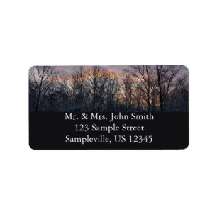 Winter Sunrise I Pastel Nature Landscape Label