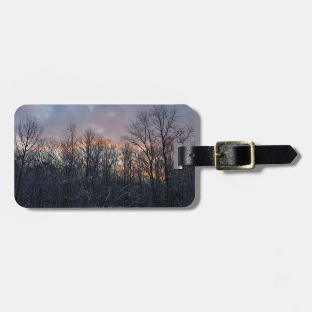 Winter Sunrise I Pastel Nature Landscape Luggage Tag (Front Horizontal)