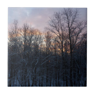 Winter Sunrise I Pastel Nature Landscape Tile
