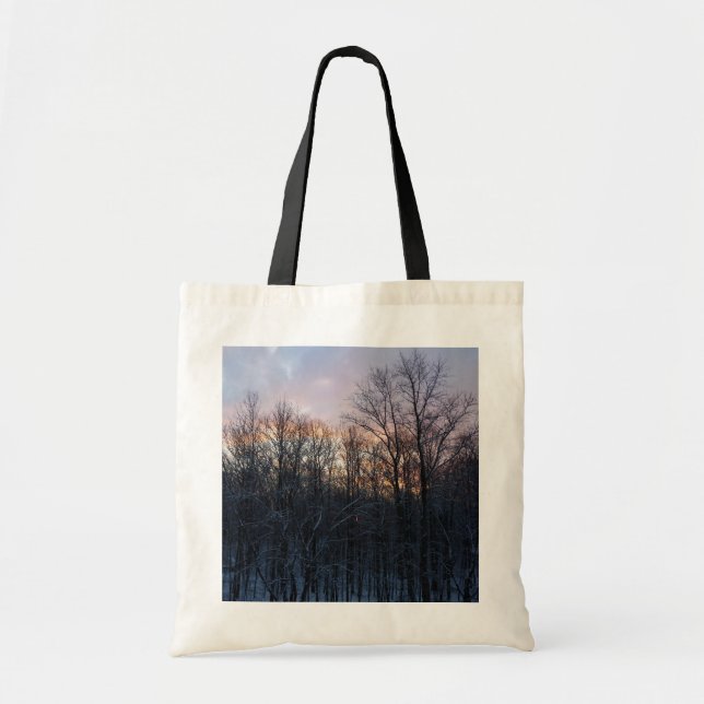 Winter Sunrise I Pastel Nature Landscape Tote Bag (Front)
