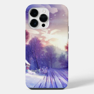 Winter Sunrise Over Snowy Path iPhone 14 Pro Max Case