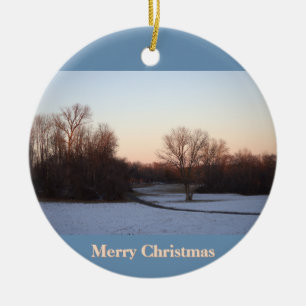 Winter Sunset Christmas Ornament