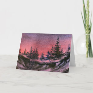 "Winter Sunset" Country Road Greeting Card